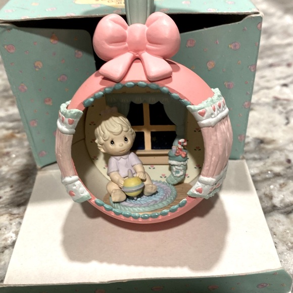 Precious Moments Christmas Ornament You Brighten My Holidays Baby in Rattle” - Picture 3 of 12